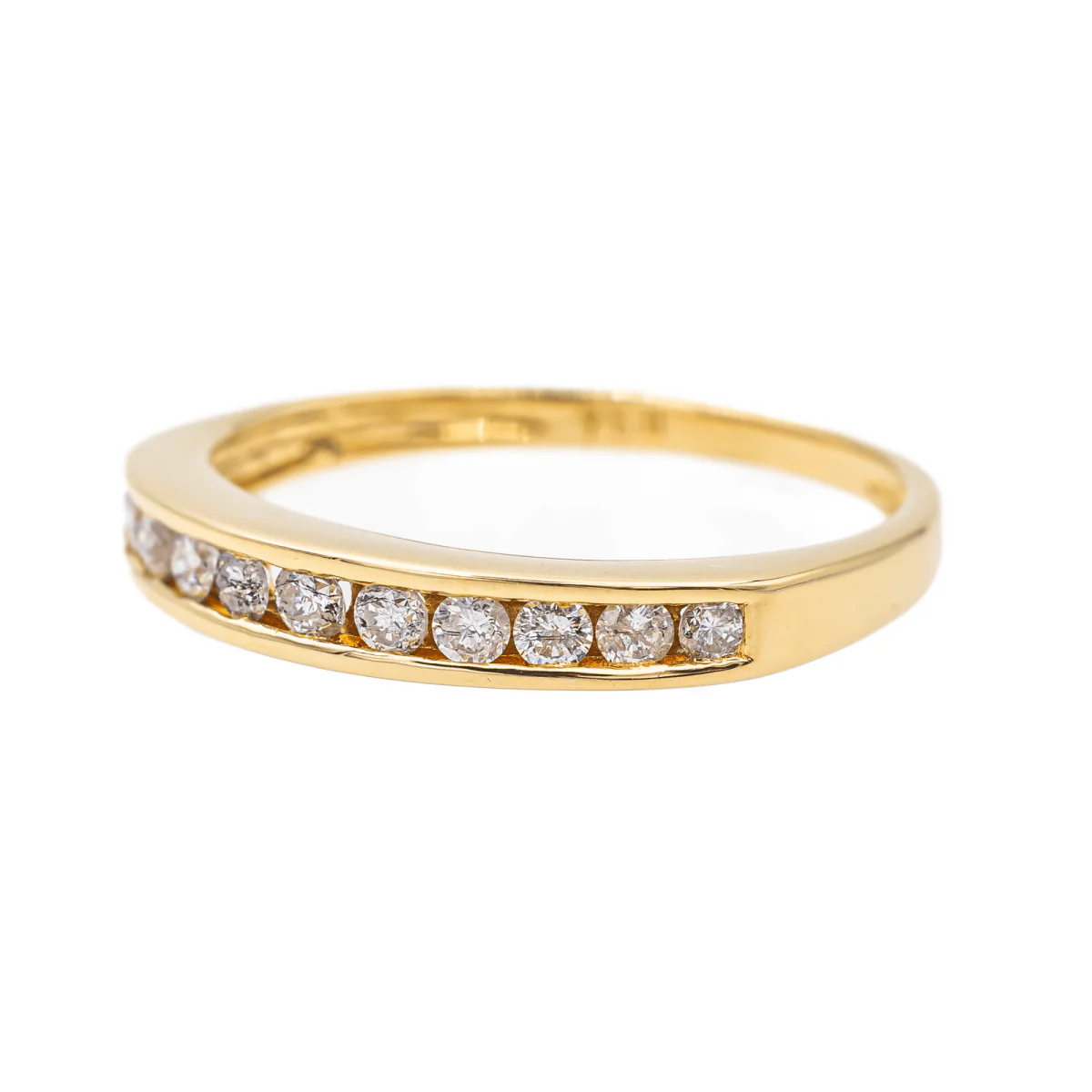 Bague Demi alliance Or jaune Diamant - Image 3