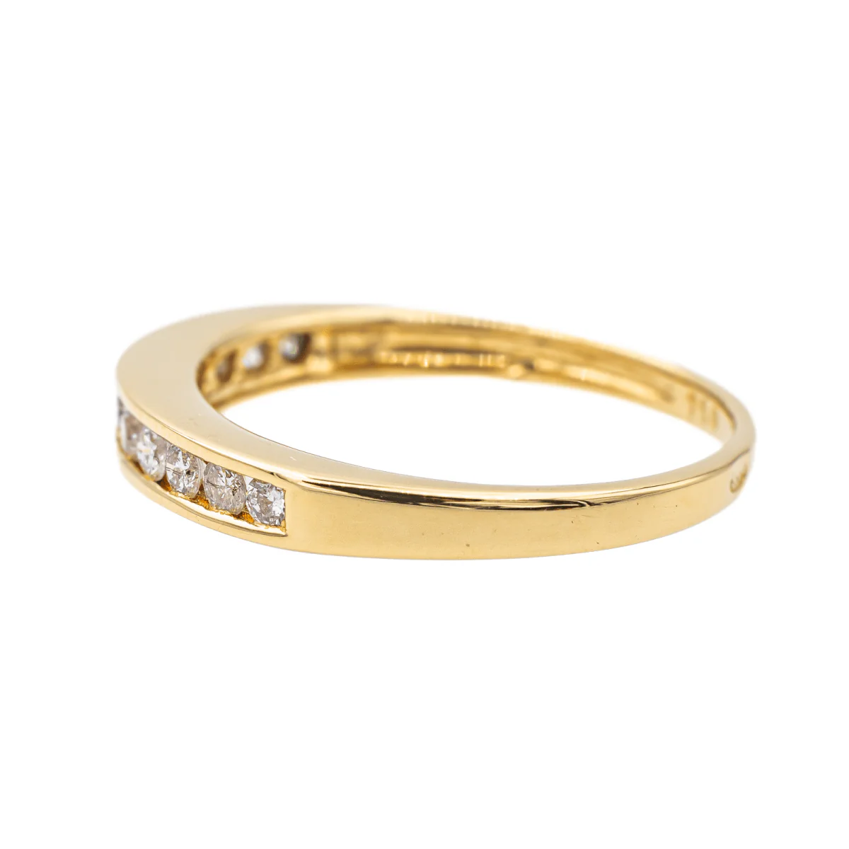 Bague Demi alliance Or jaune Diamant - Image 4