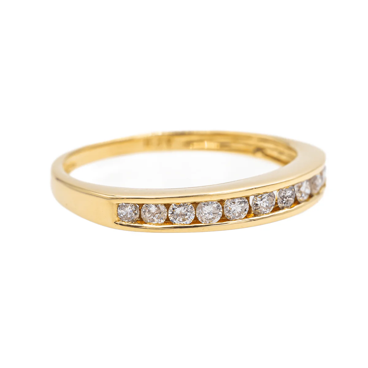 Bague Demi alliance Or jaune Diamant - Image 6