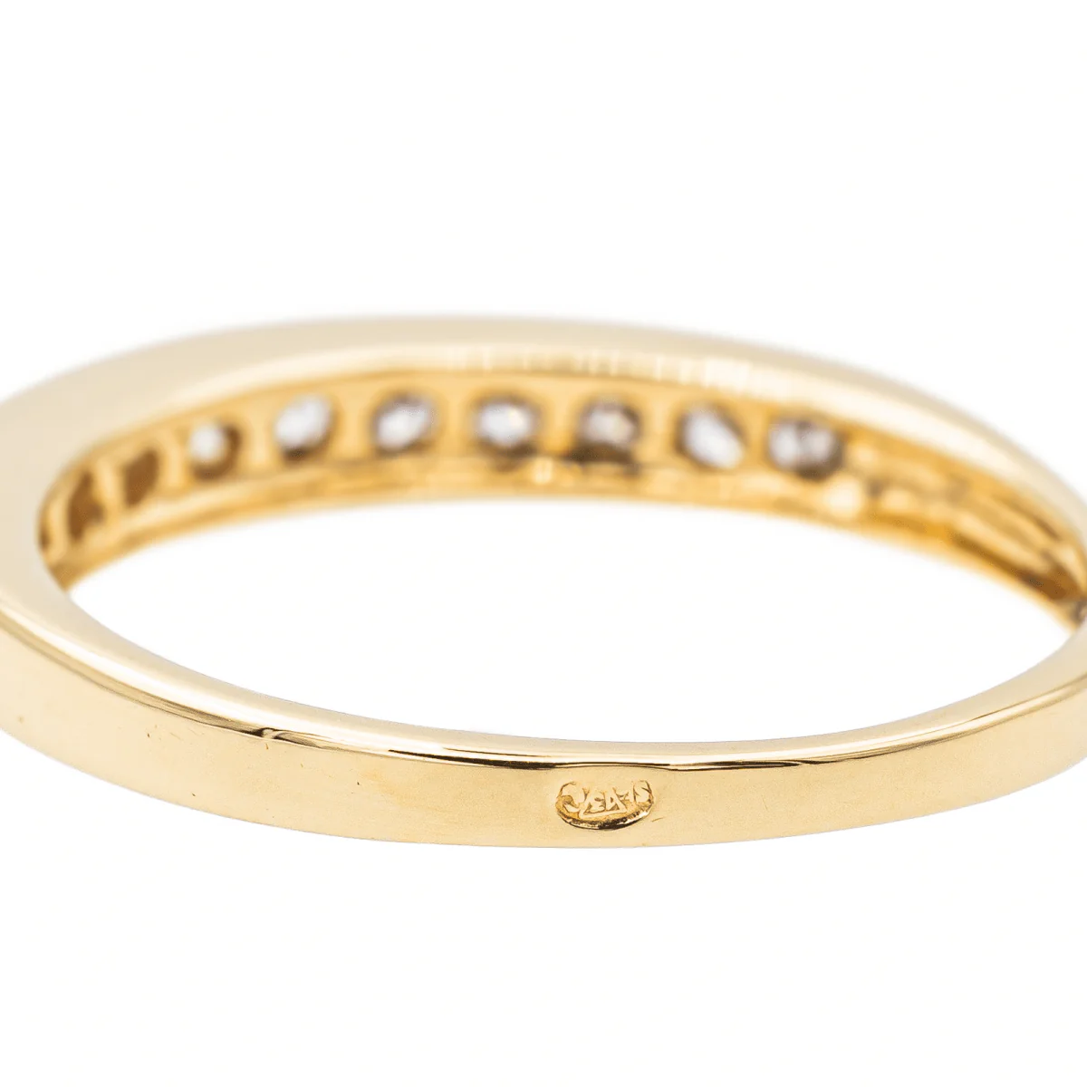 Bague Demi alliance Or jaune Diamant - Image 7