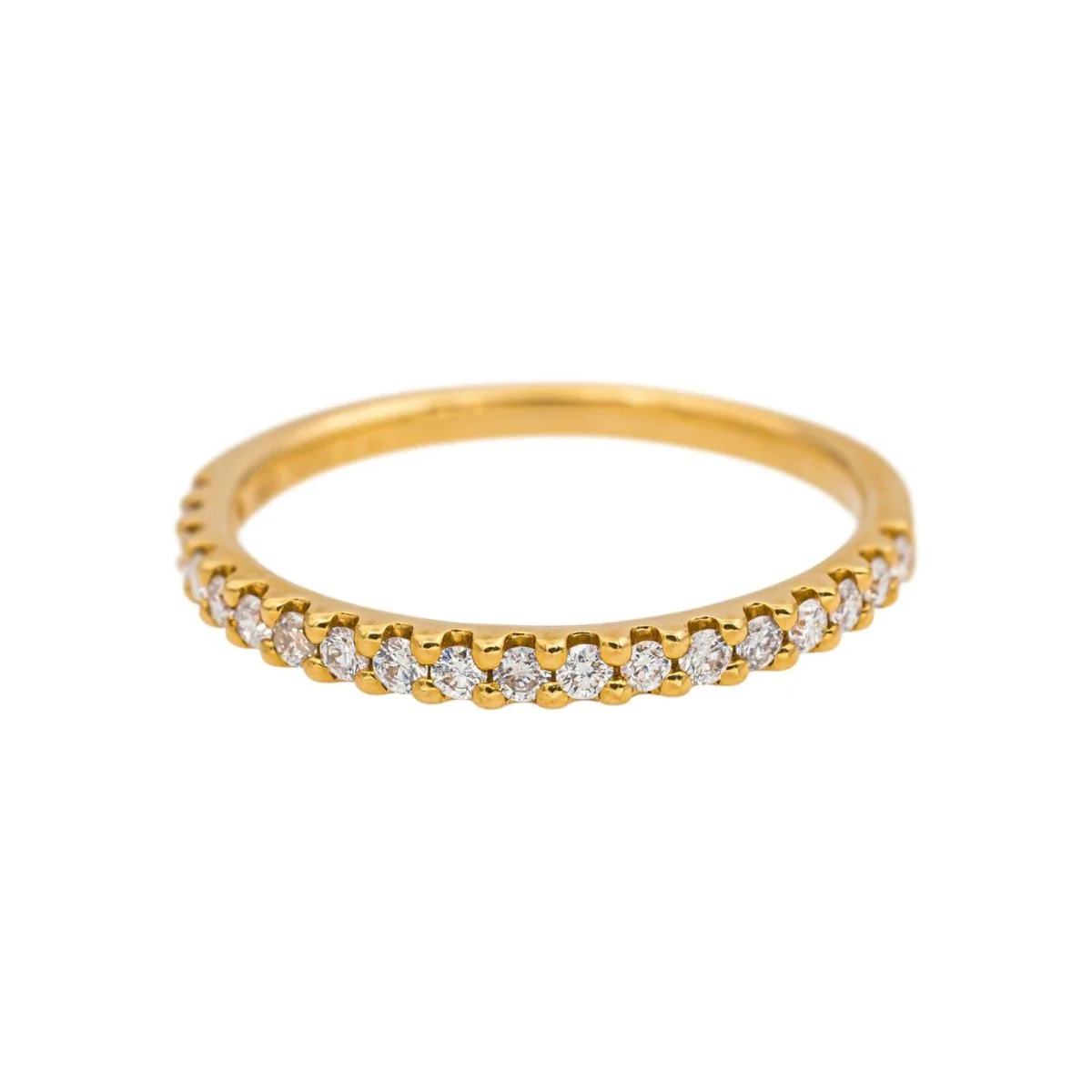 Bague  Demi-alliance  Or jaune Diamant - Image 8