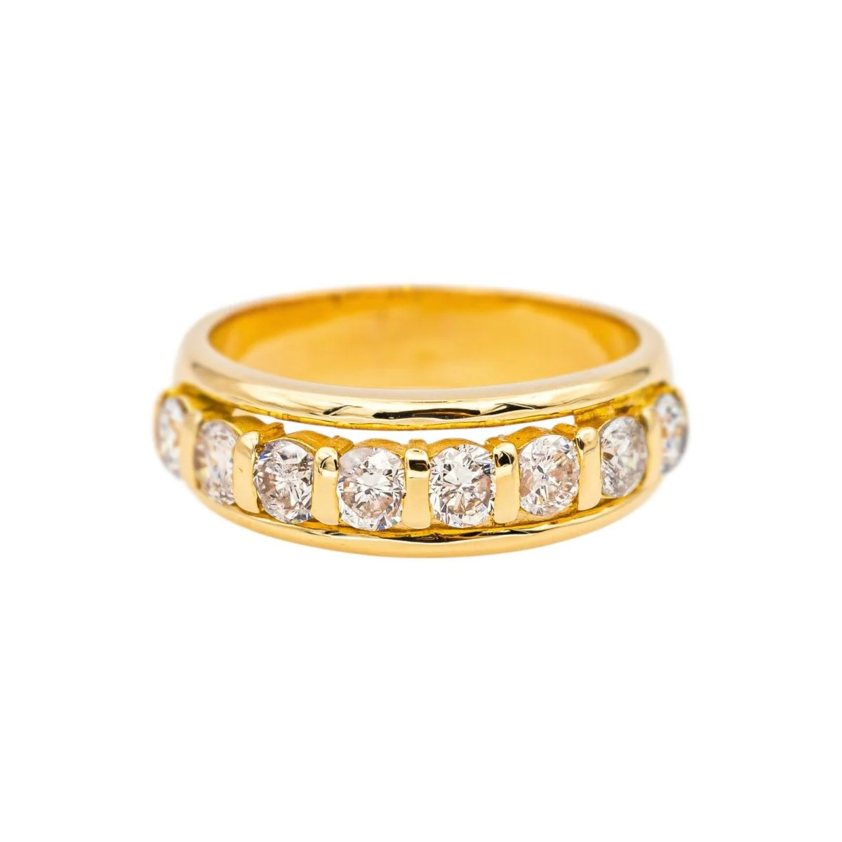 Bague Alliance en or jaune et diamants