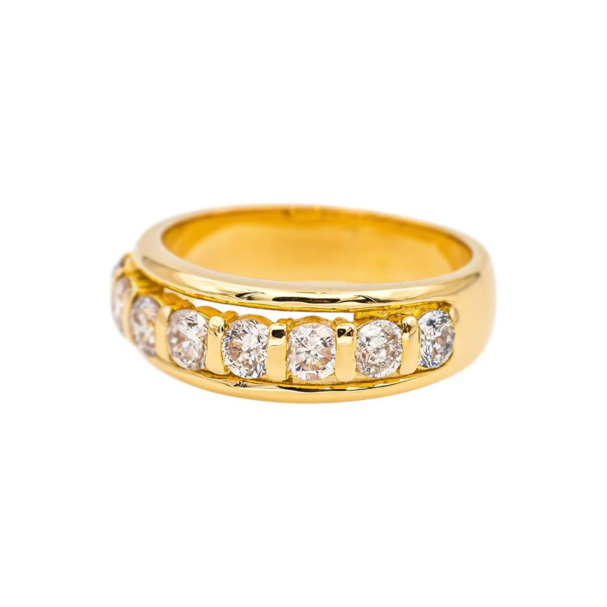 Bague Alliance en or jaune et diamants - Image 3