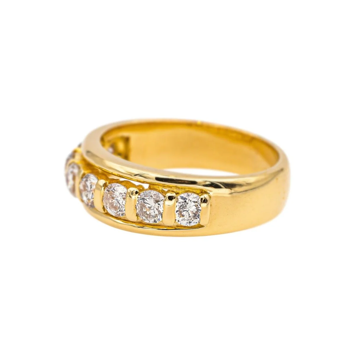Bague Alliance en or jaune et diamants - Image 4