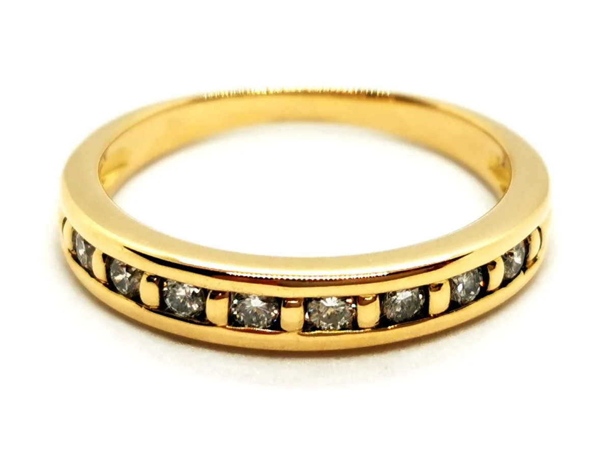 Bague Demi alliance Or jaune Diamant - Image 7