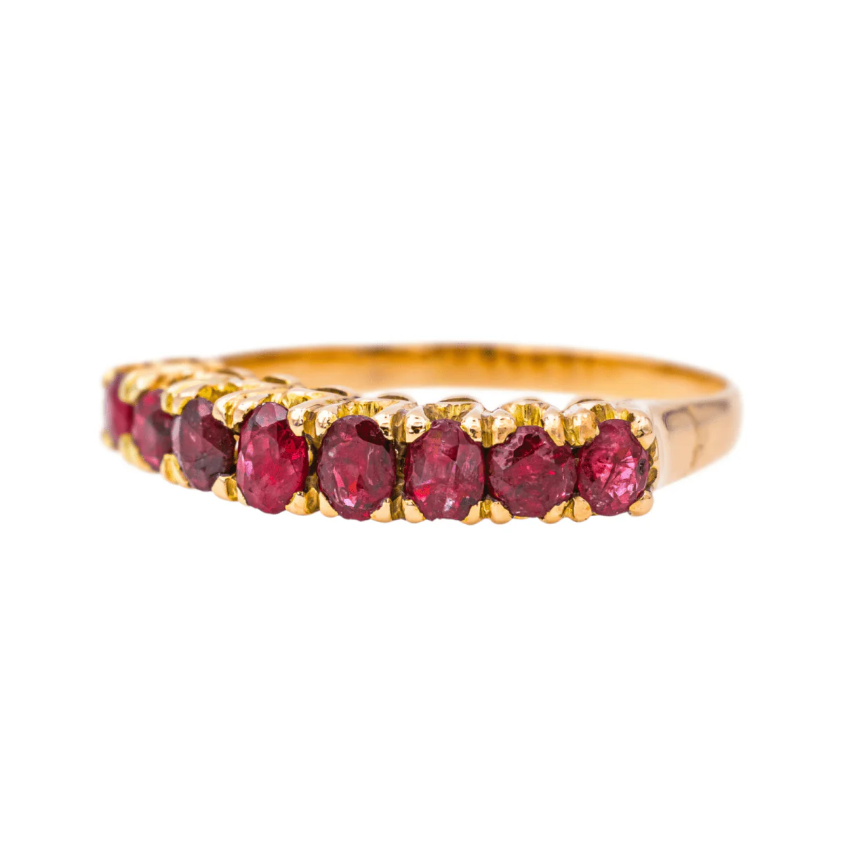 Bague Alliance en or jaune et rubis - Image 3