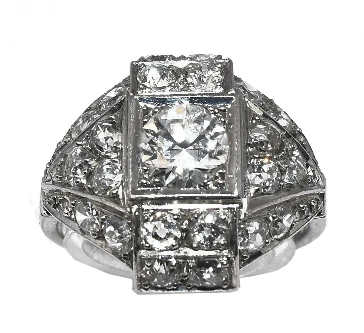Bague des années 30 Art déco en platine - Image 3