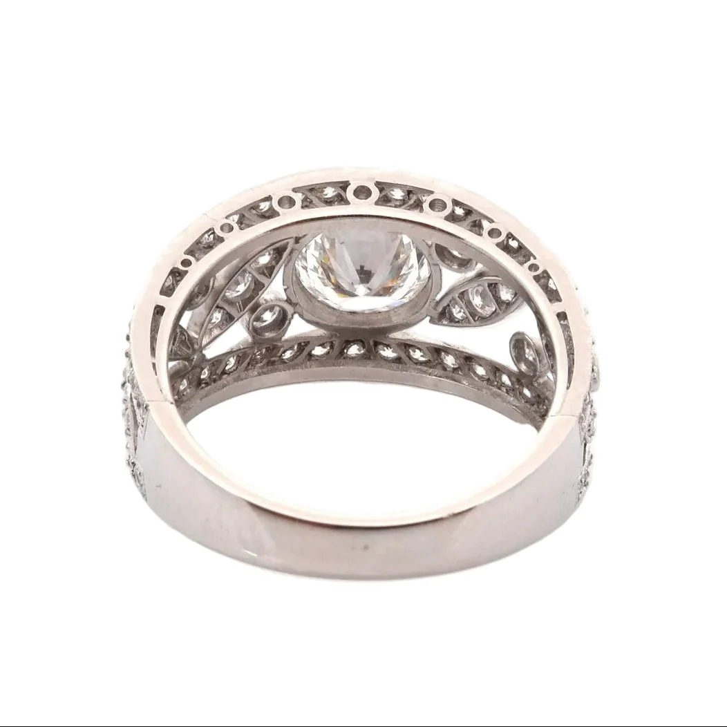 Bague Bandeau en platine et diamants - Image 3