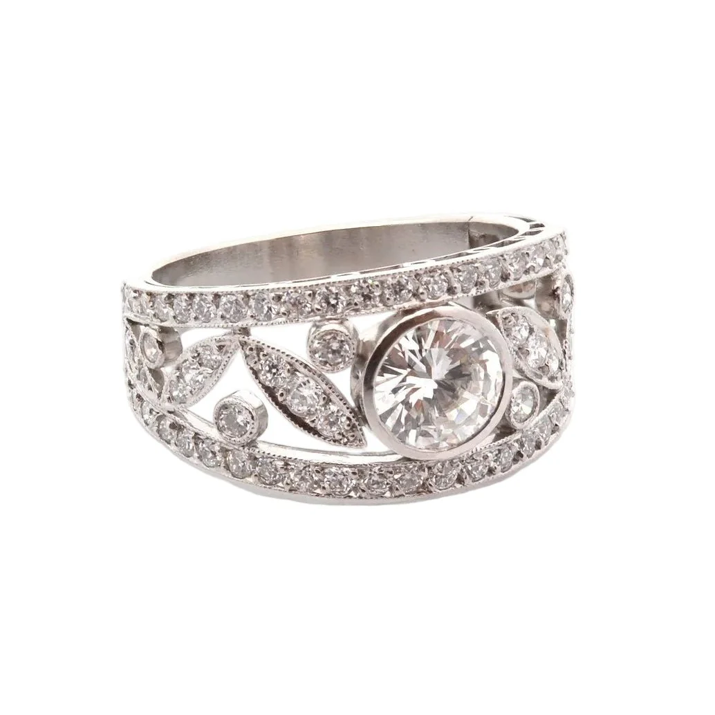 Bague Bandeau en platine et diamants - Image 4