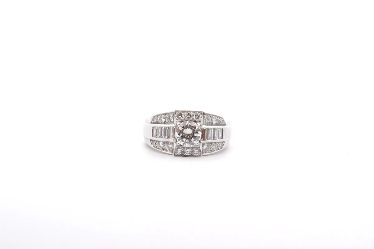 Bague en platine et diamants - Image 2