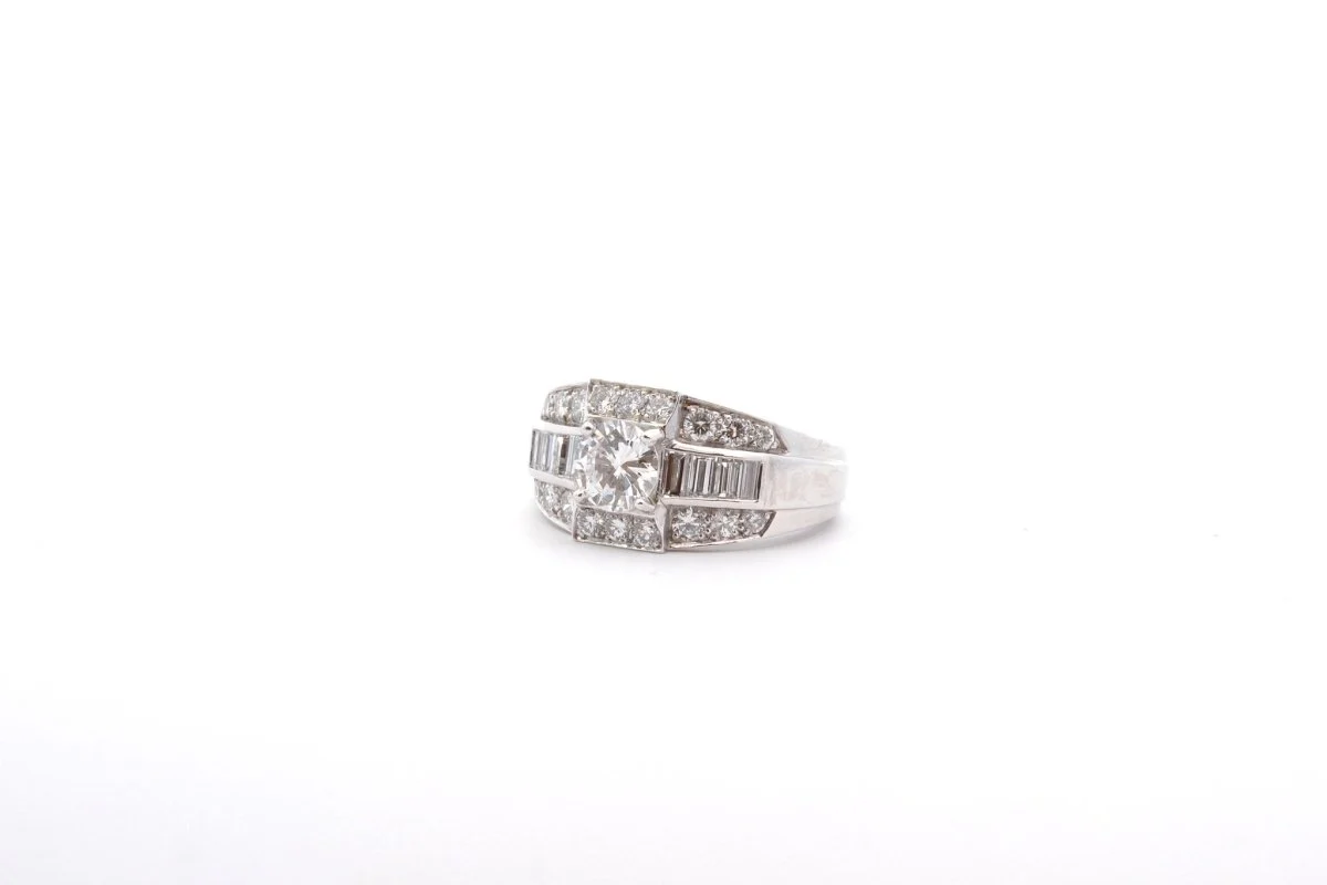 Bague en platine et diamants - Image 3