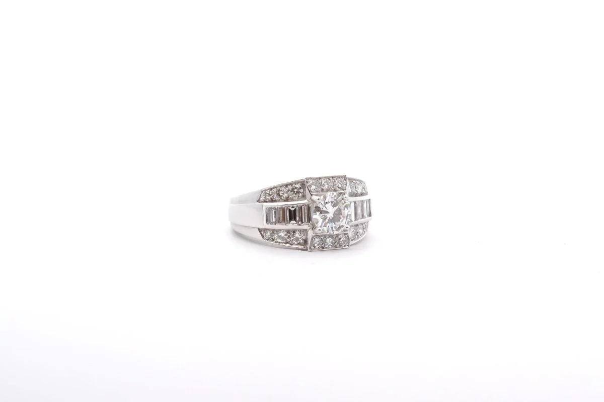 Bague en platine et diamants - Image 4