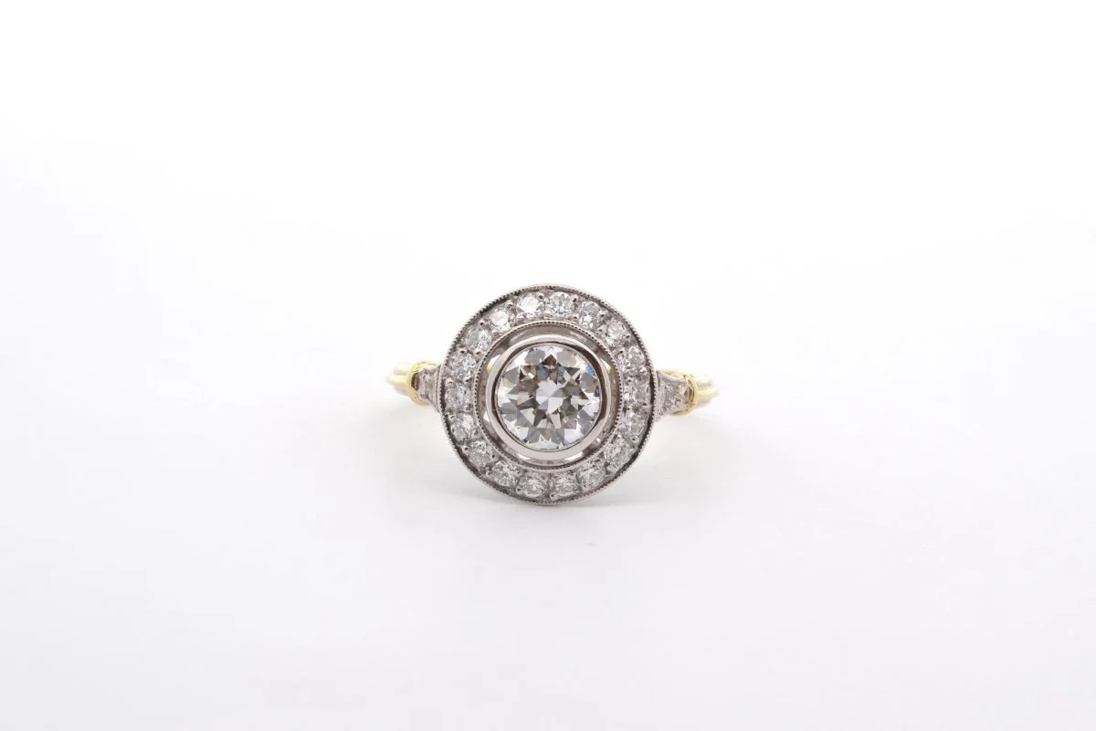 Bague diamant 0,84ct I/SI1 en or et platine - Image 2
