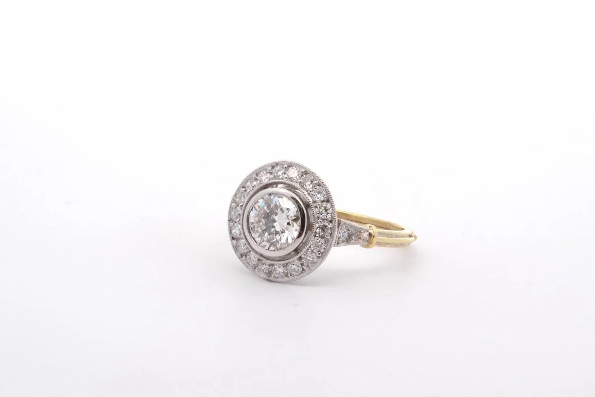 Bague diamant 0,84ct I/SI1 en or et platine - Image 3