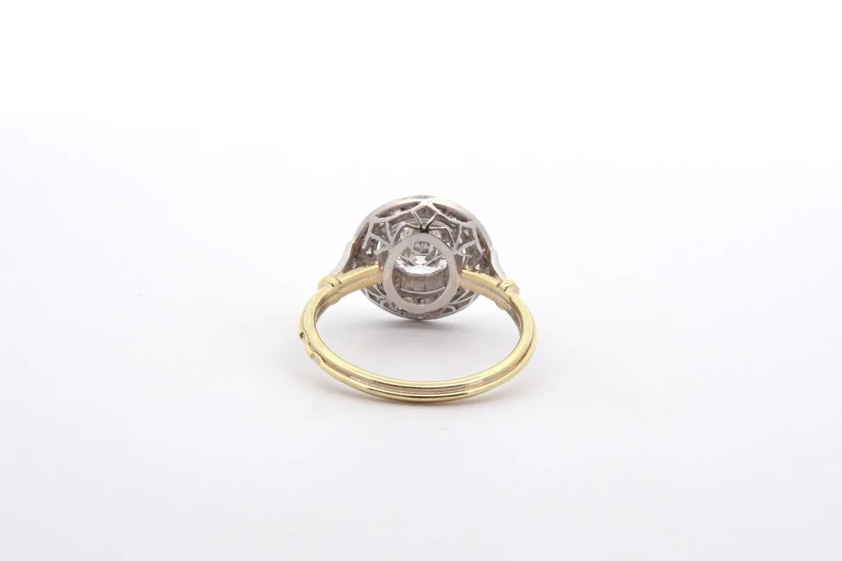 Bague diamant 0,84ct I/SI1 en or et platine - Image 5