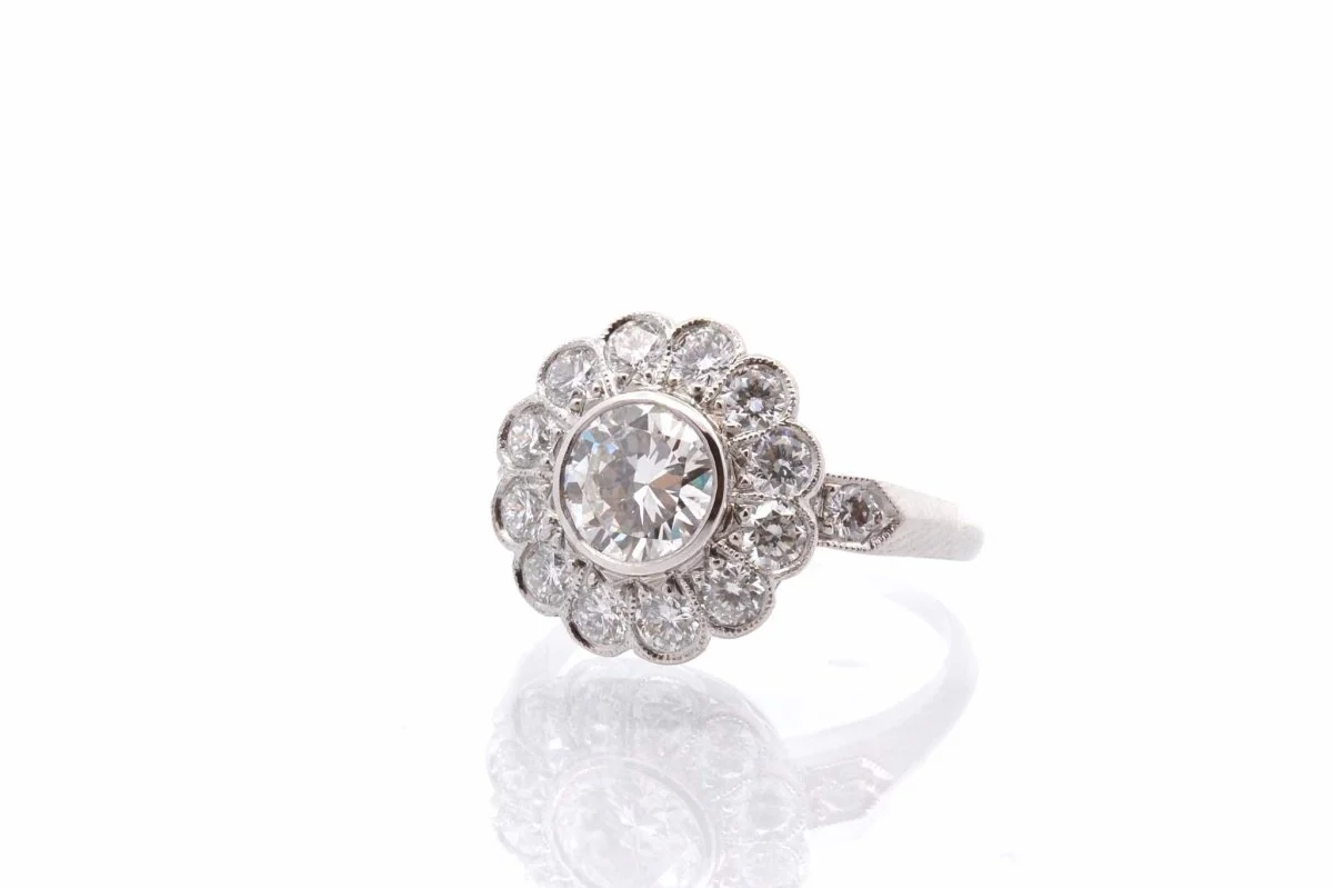Bague diamant en platine