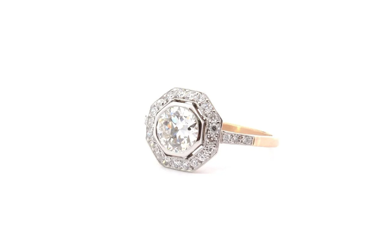 Bague diamant 0,96ct G/SI2 en or et platine