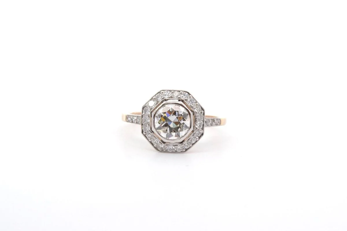 Bague diamant 0,96ct G/SI2 en or et platine - Image 2