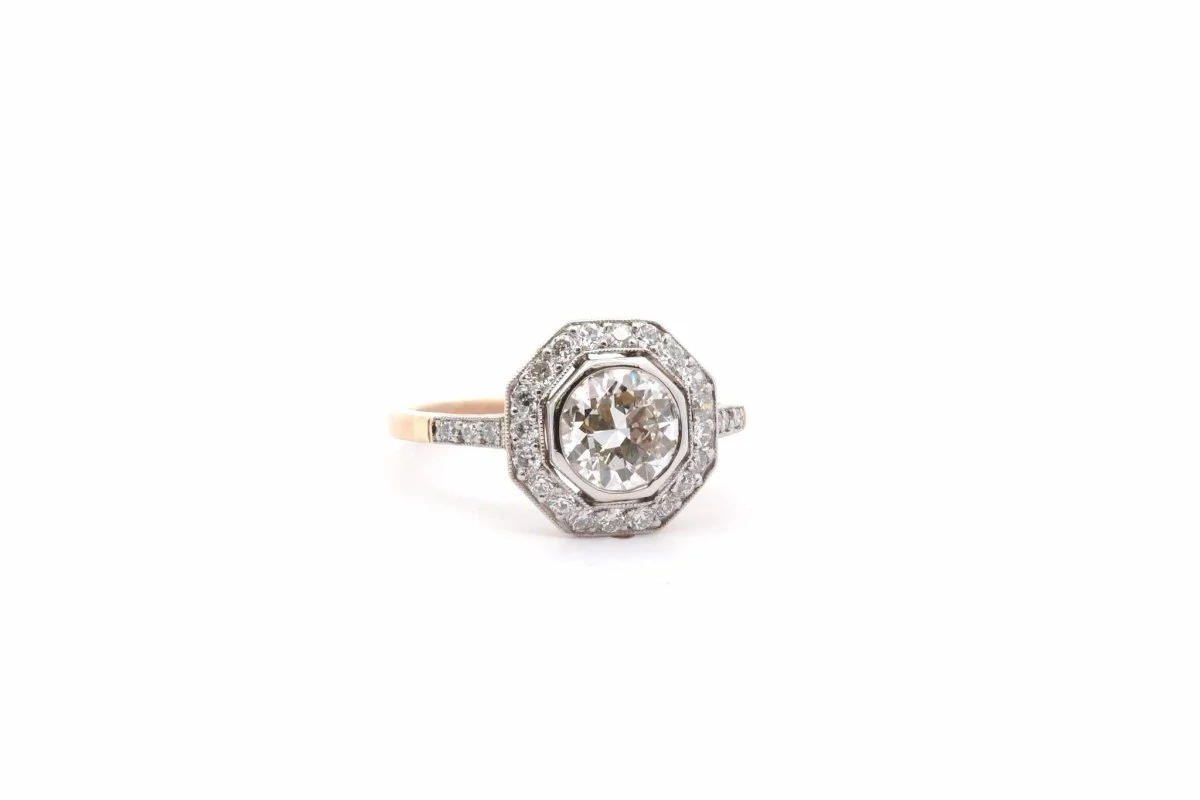 Bague diamant 0,96ct G/SI2 en or et platine - Image 4