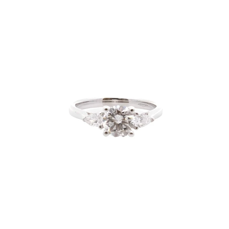 Bague diamant 1,02 cts G/Pur 10x en or blanc 18k