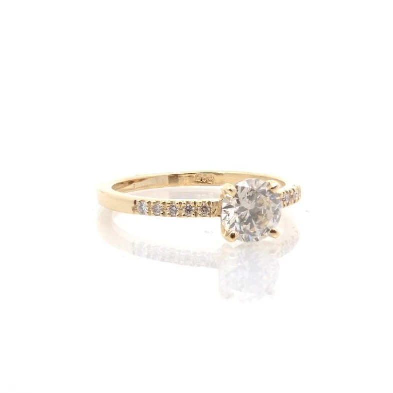 Bague Alliance en or jaune et diamant - Image 2
