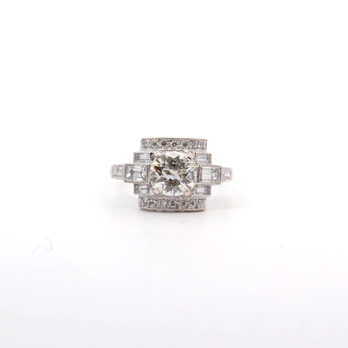 Bague en platine et diamants - Image 2