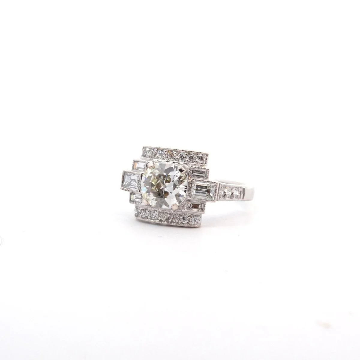 Bague en platine et diamants - Image 3