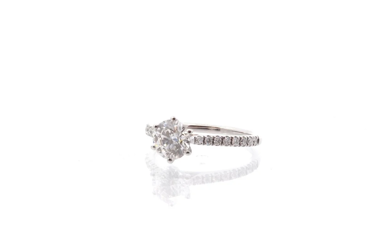 Bague diamant 1,16 cts I/SI2 en or 18k