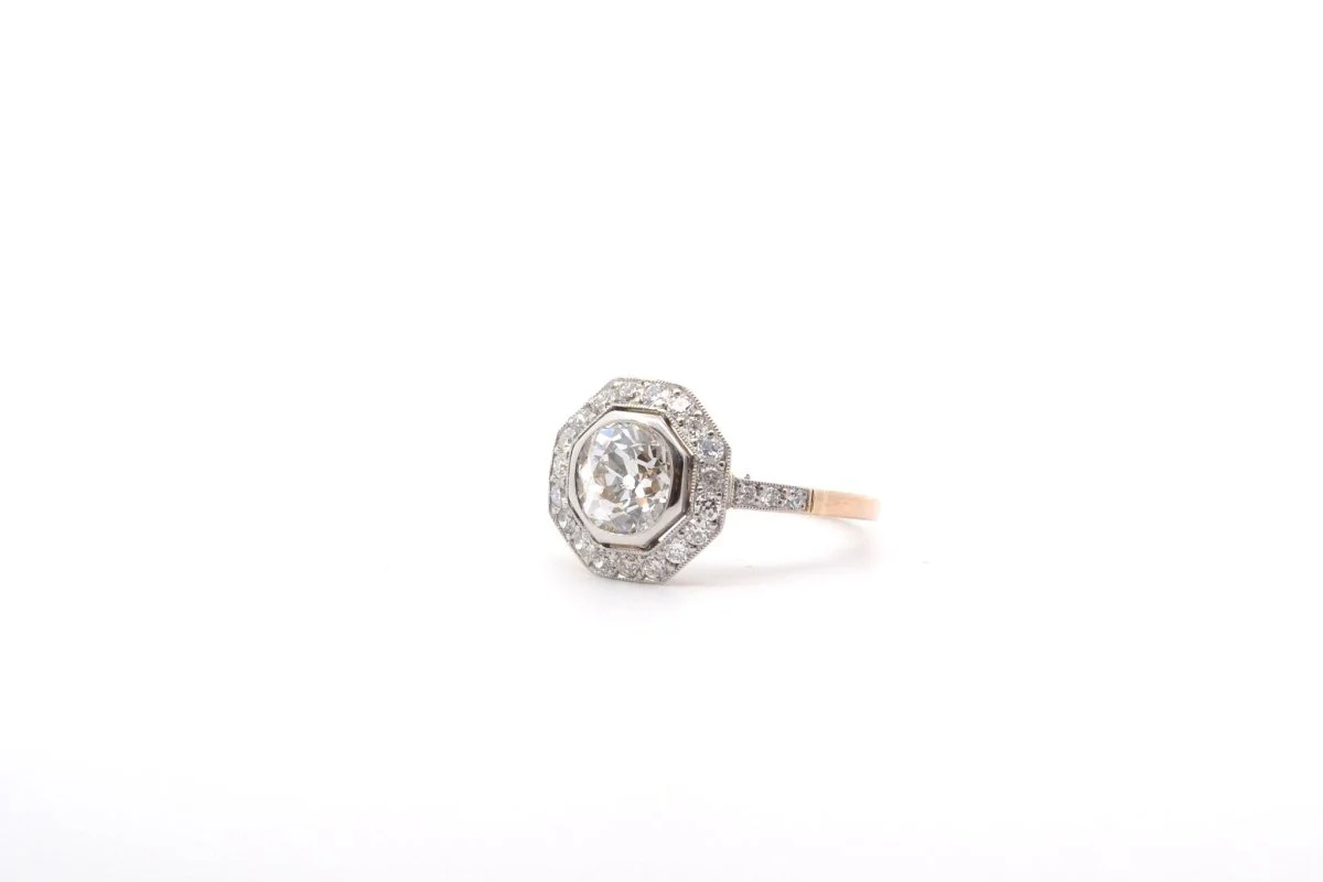 Bague Diamant J/P1 en Or 18k et Platine - Image 3