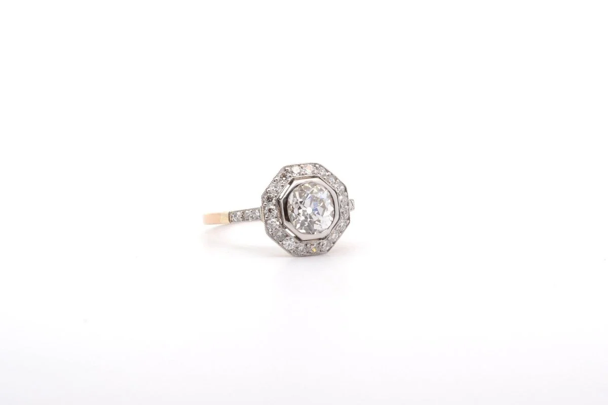 Bague Diamant J/P1 en Or 18k et Platine - Image 4