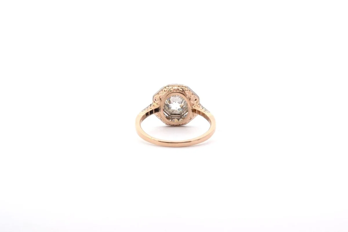 Bague Diamant J/P1 en Or 18k et Platine - Image 5