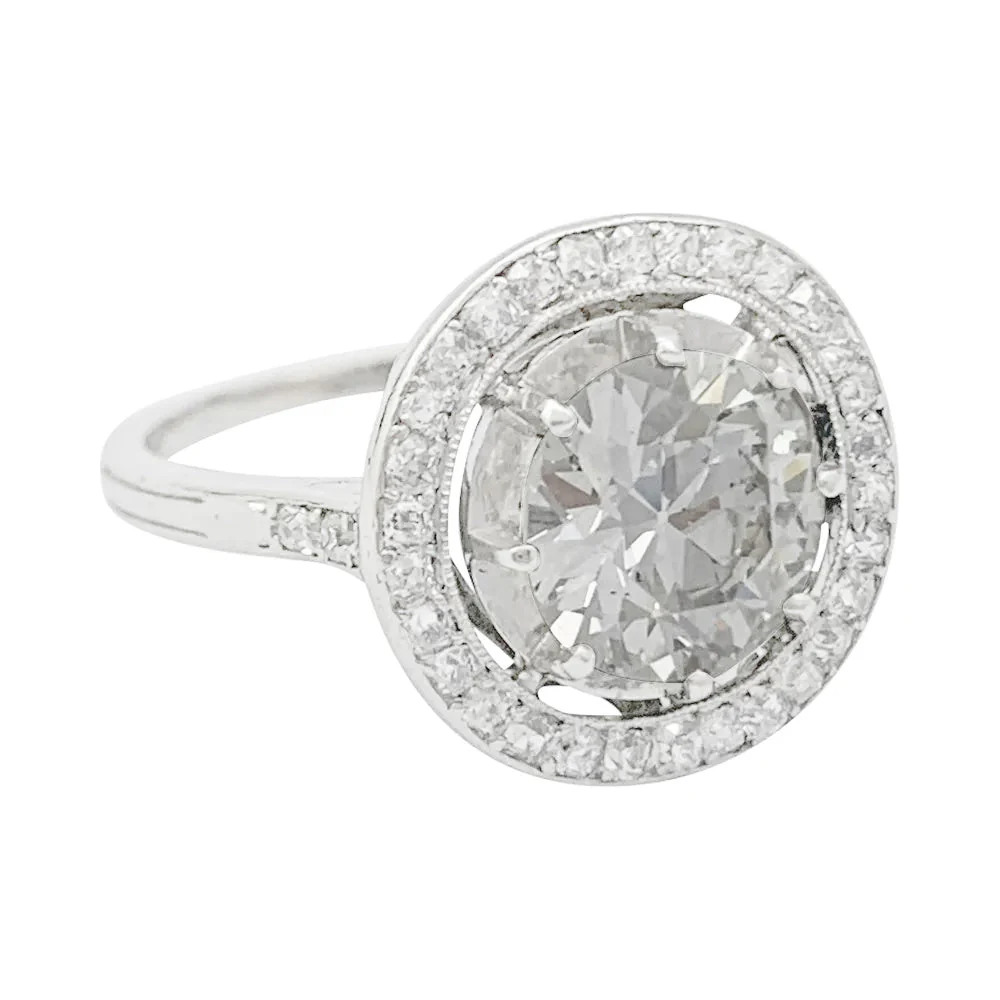 Bague diamant 1,77 cts à entourage, platine - Image 6