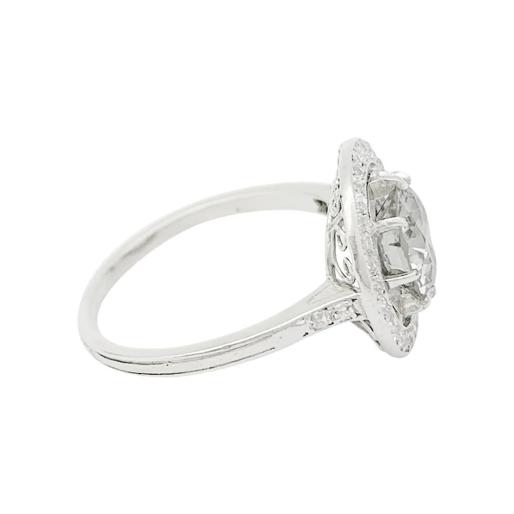 Bague diamant 1,77 cts à entourage, platine - Image 7