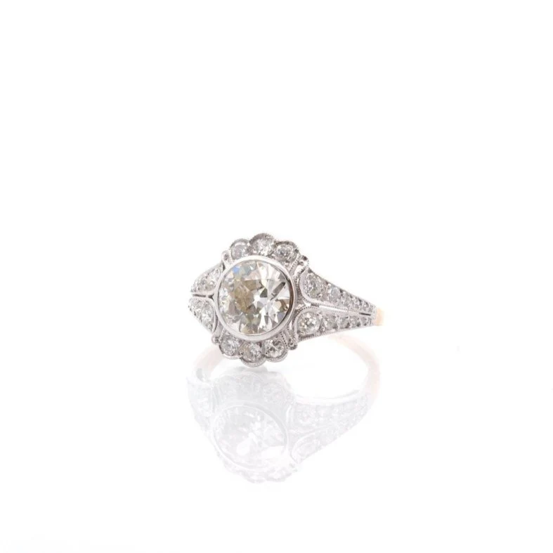 Bague diamant 1,77 cts J/VS2 en or 18k et platine - Image 4