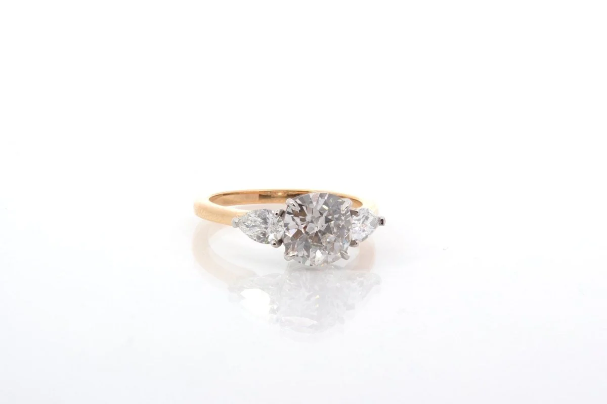Bague diamant 1,88 cts H/SI2 en or et platine - Image 4