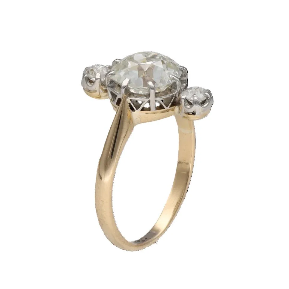 Bague Trilogie en or jaune et diamants - Image 2
