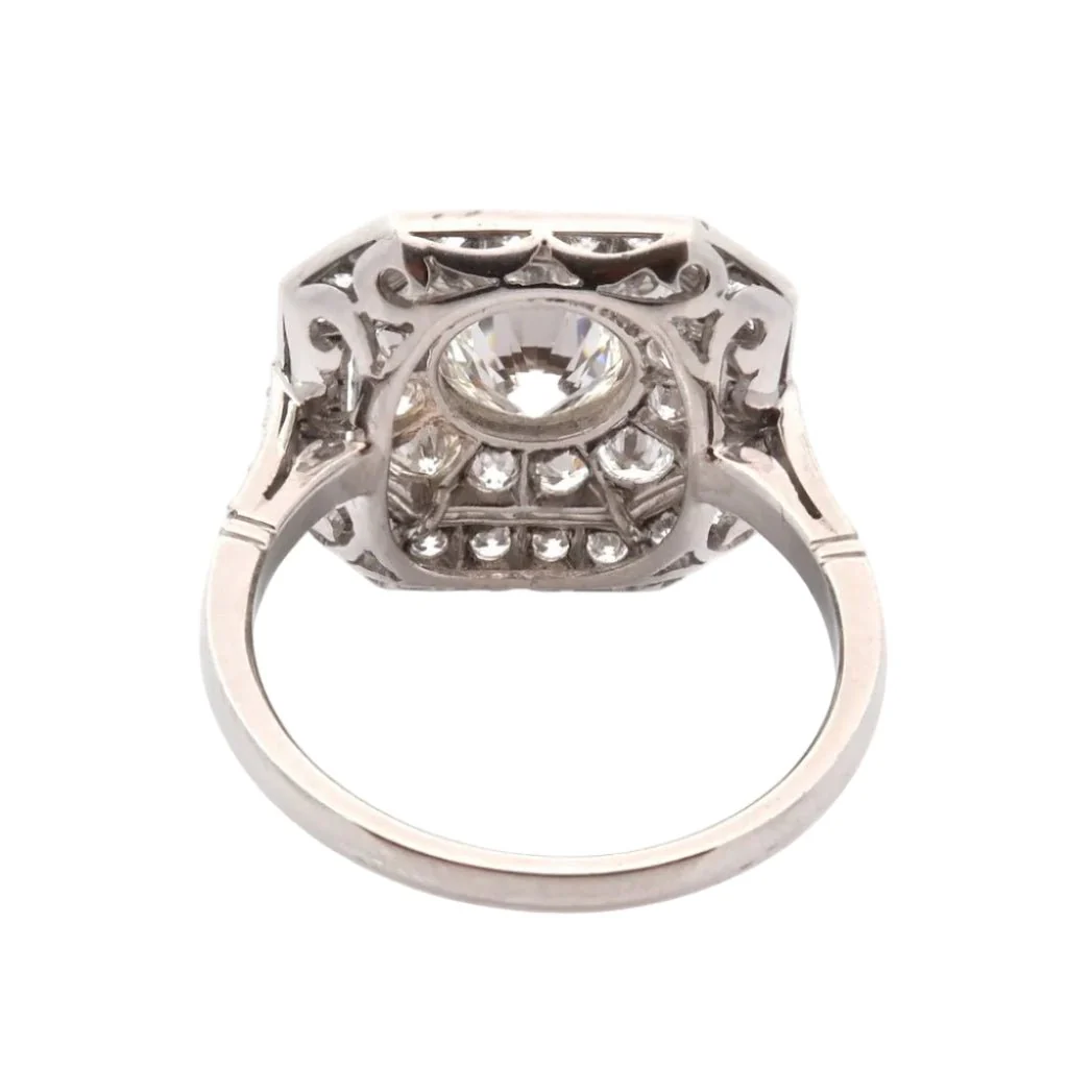 Bague Entourage en platine et diamants - Image 3