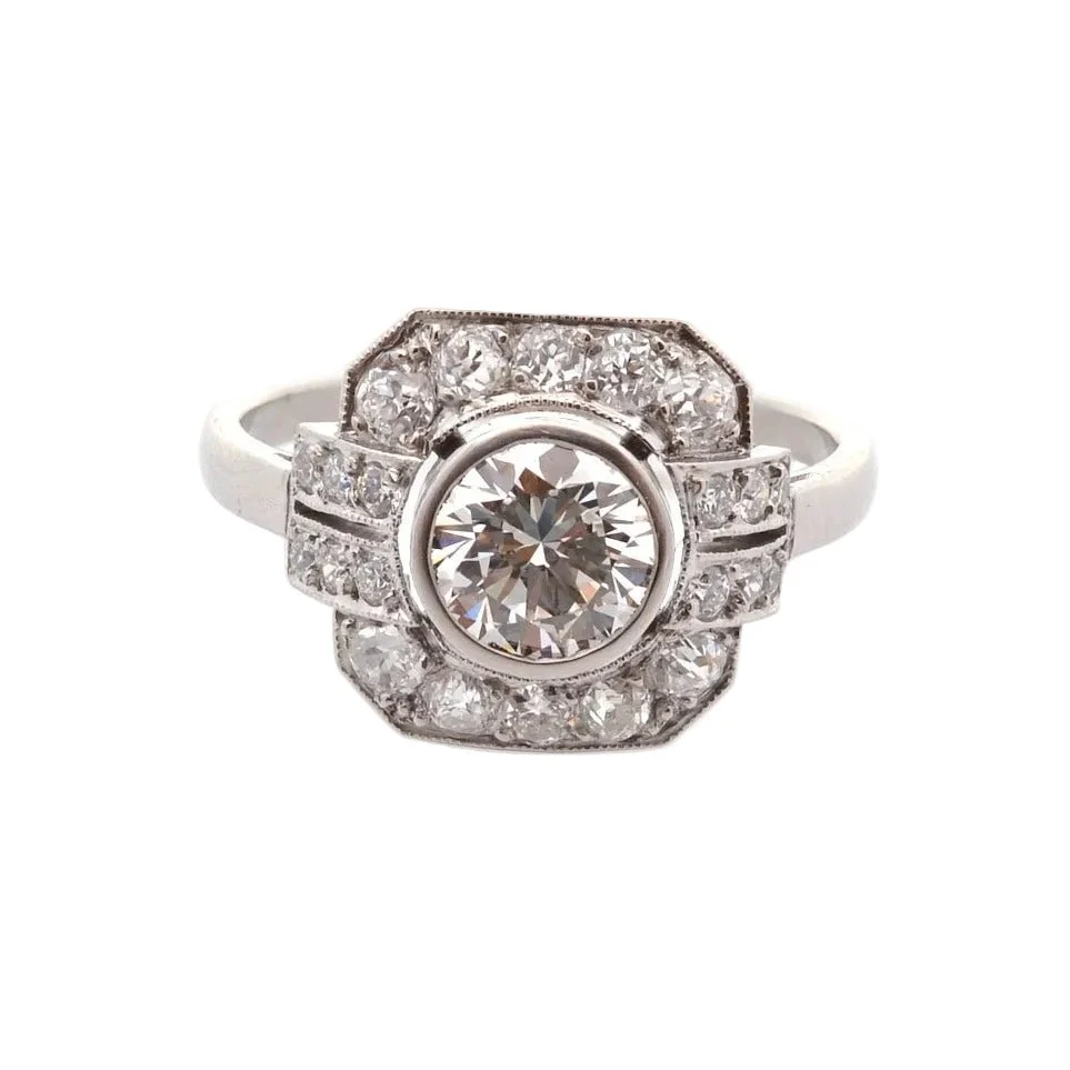Bague Pompadour en platine et diamants