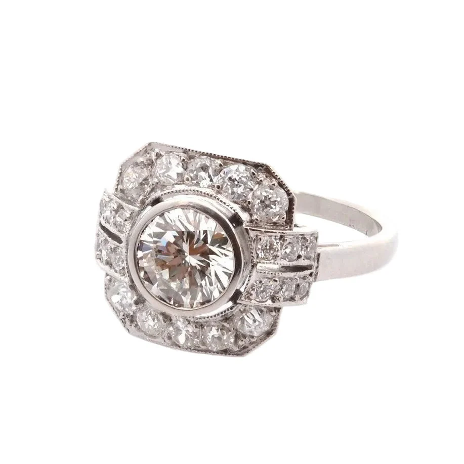 Bague Pompadour en platine et diamants - Image 2