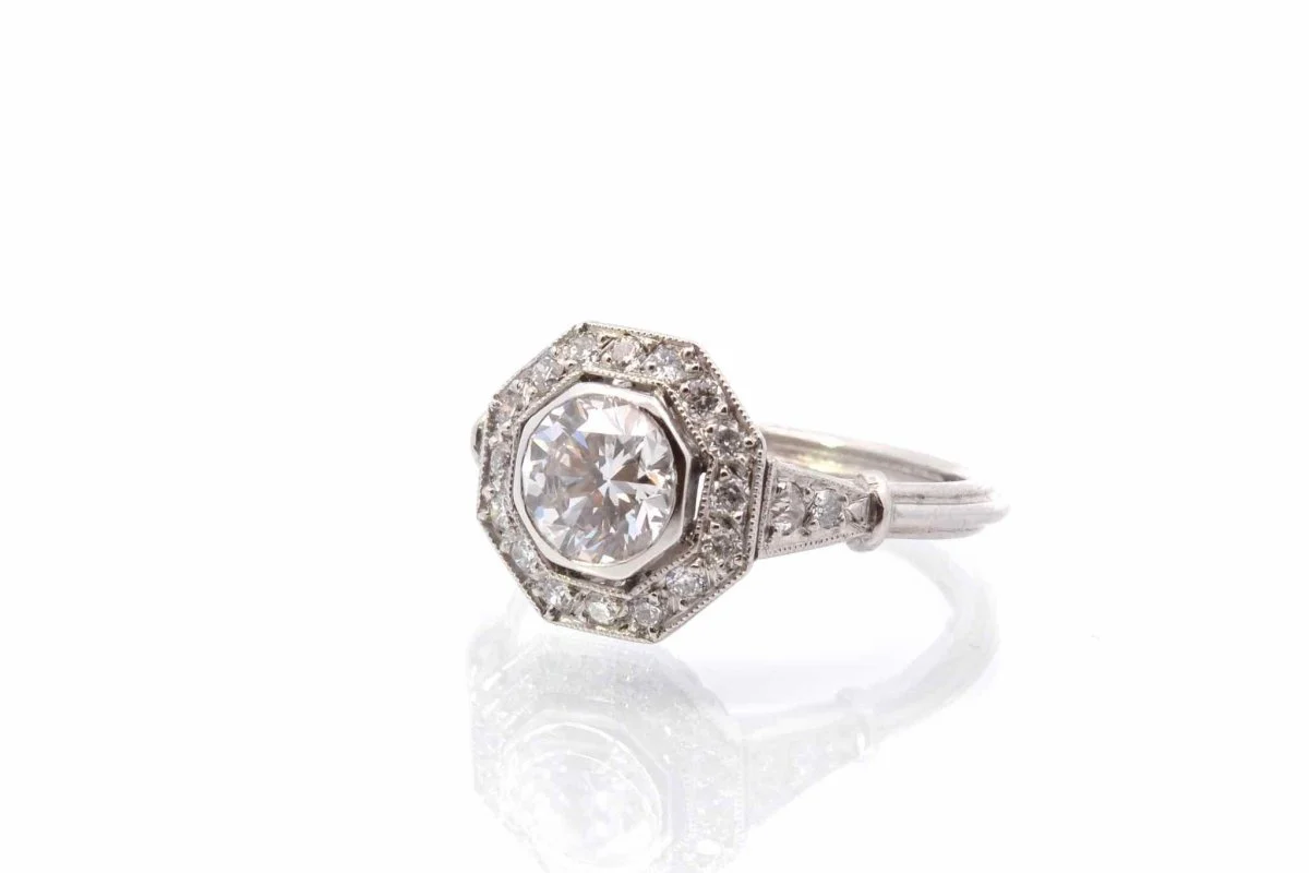 Bague diamant en platine