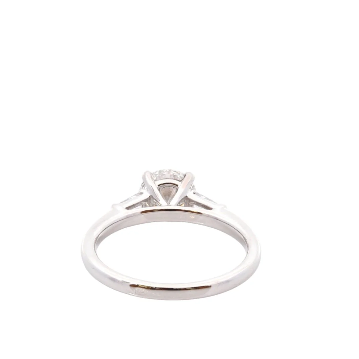 Bague Solitaire en platine et diamants - Image 3