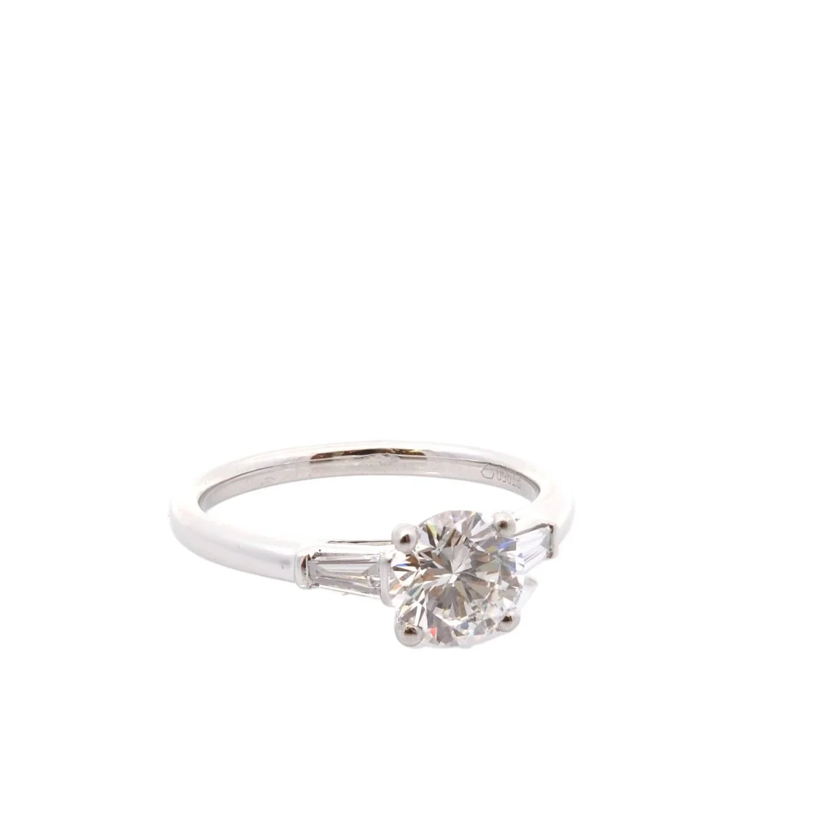 Bague Solitaire en platine et diamants - Image 4
