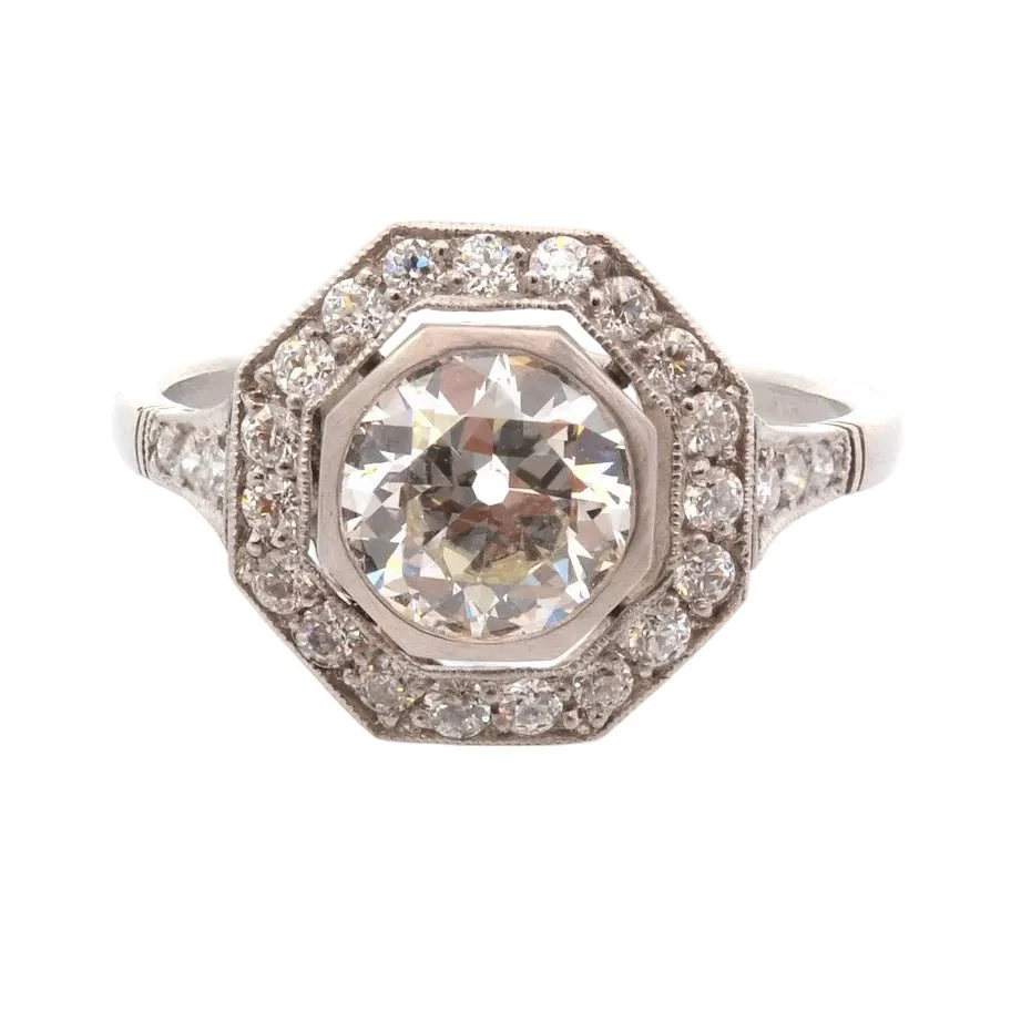Bague Entourage en or blanc, platine et diamants