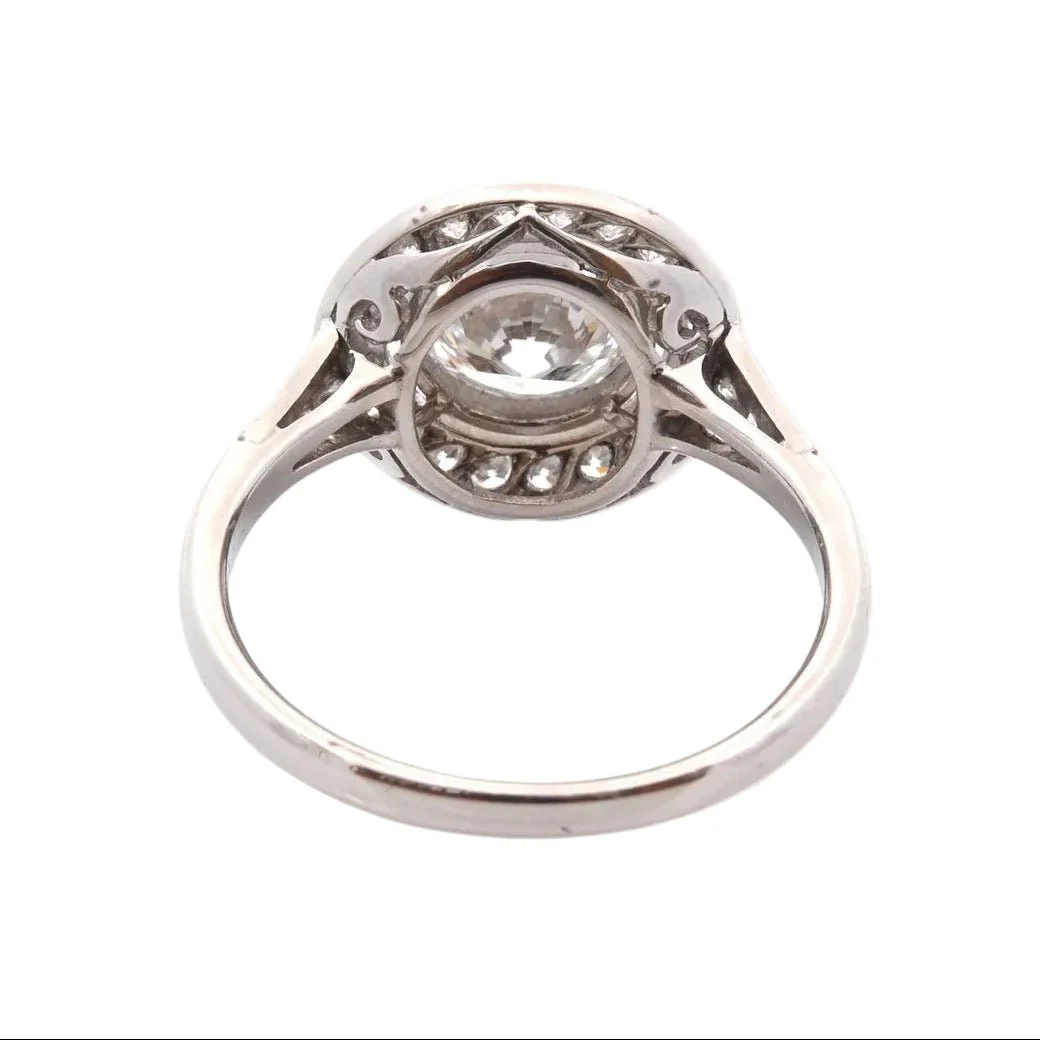 Bague Entourage en platine et diamants - Image 3