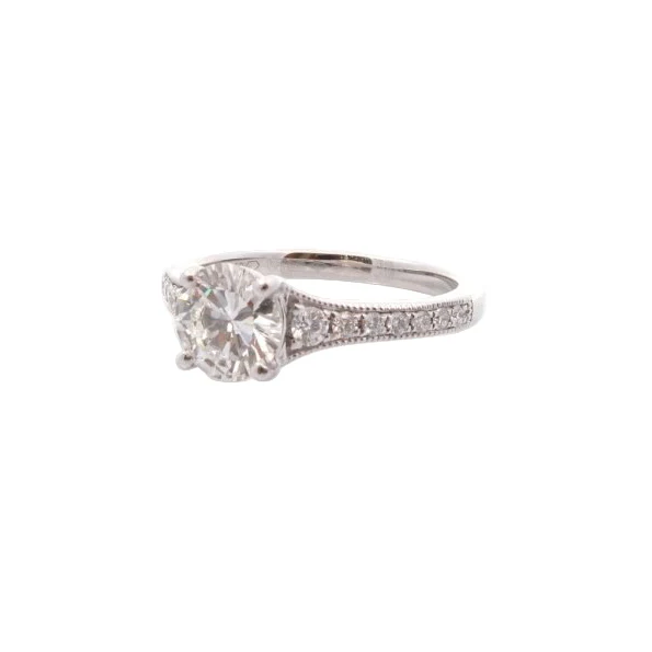 Bague solitaire en platine et diamants en platine - Image 3