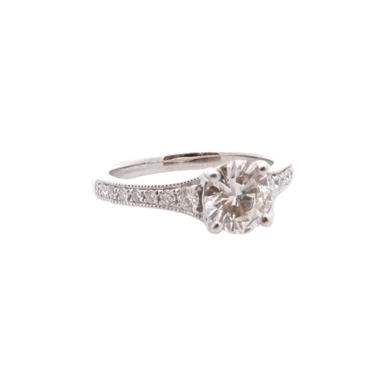 Bague solitaire en platine et diamants en platine - Image 5
