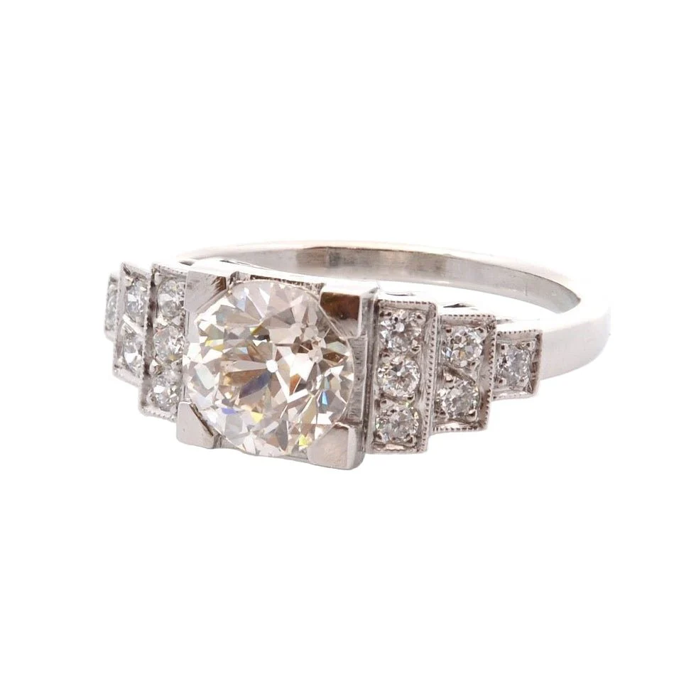 Bague en platine et diamants - Image 2