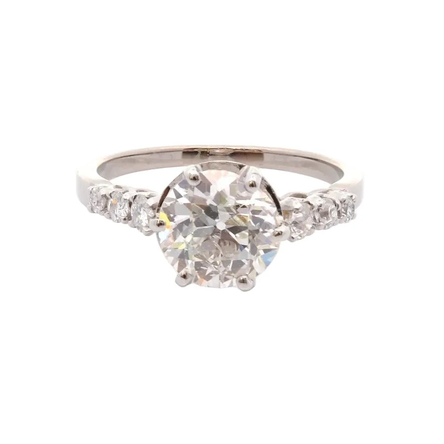 Bague Solitaire en platine et diamants