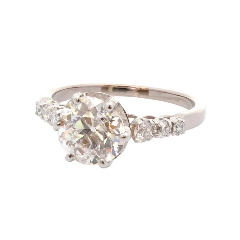 Bague Solitaire en platine et diamants - Image 3