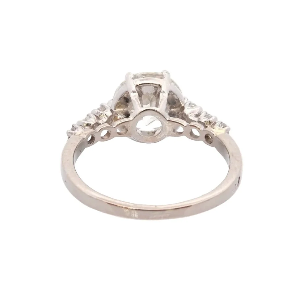 Bague Solitaire en platine et diamants - Image 4